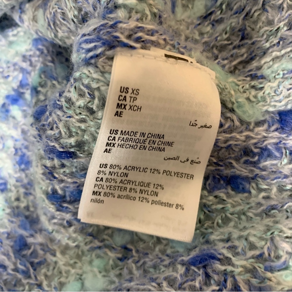 Style & Co. Blue Speckled V-Neck Oversized Pullover Sweater - Size XS - Picture 5 of 5